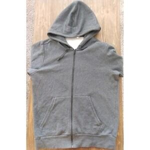 Adidas Full Zip Long Sleeve Jacket Hoodie Logo Pockets Dark Gray Mens Size Large